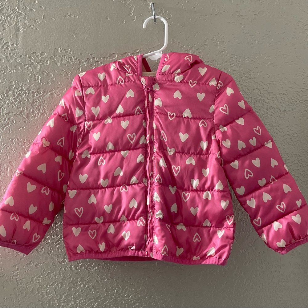 Epic Threads Girl's Pink Heart Puffer Jacket Size 2T